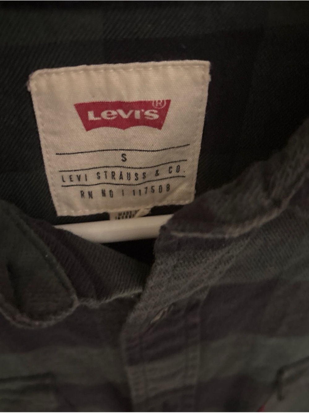 Levi's Black and Gray Plaid Button-Up Shirt